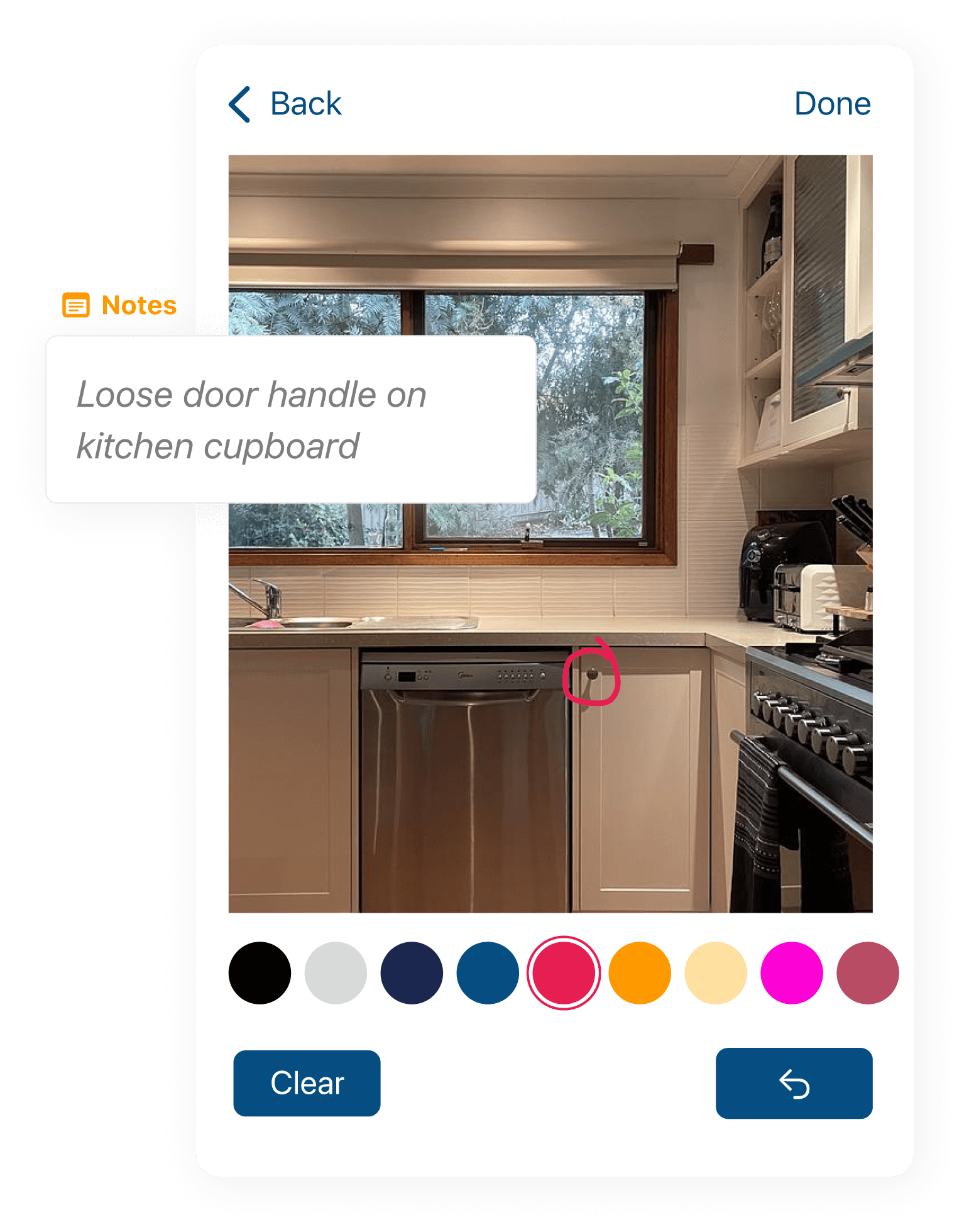 Quickly and easily mark up your photos to highlight issues.